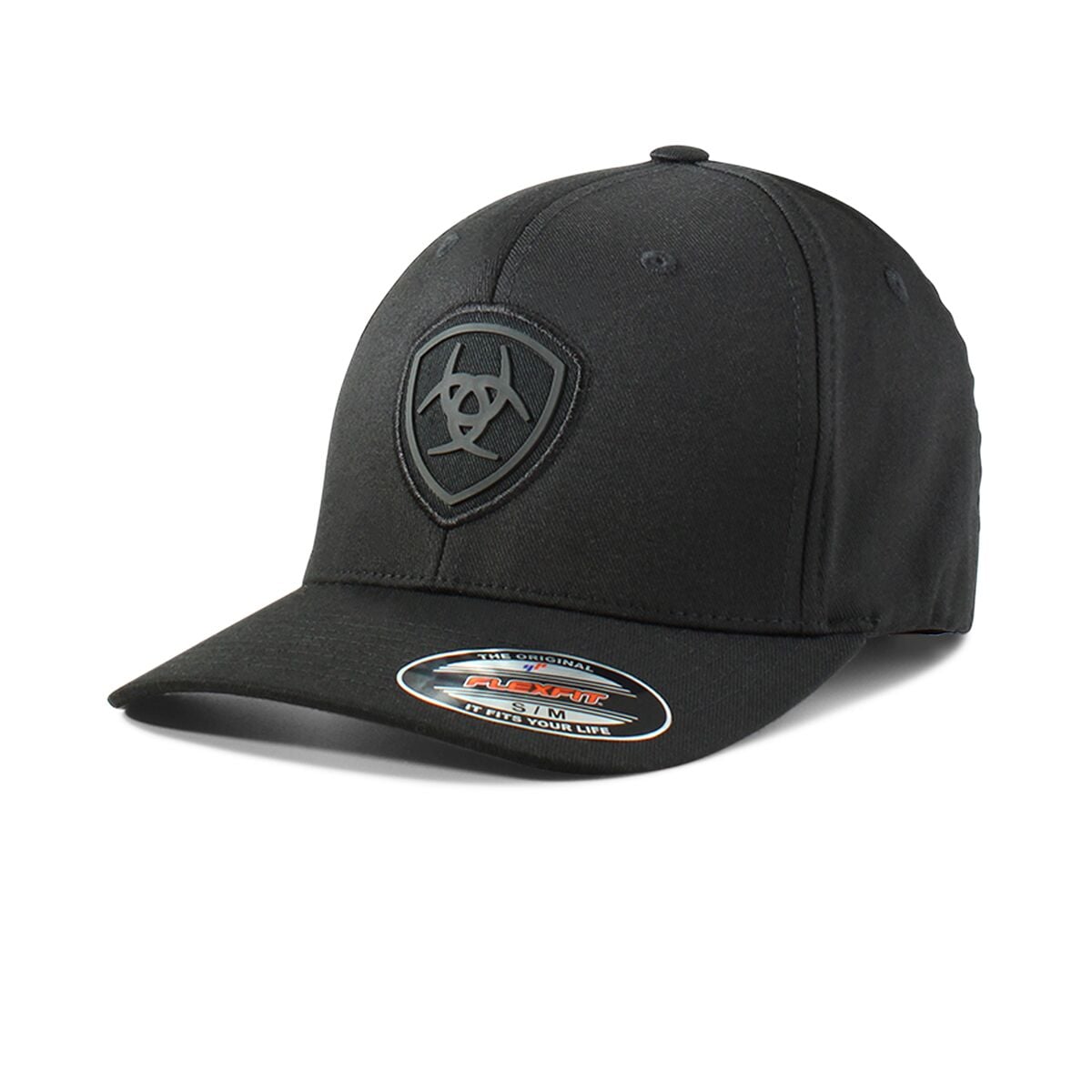 Men's shield logo FlexFit cap in black S/M