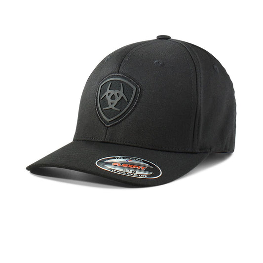 Men's shield logo FlexFit cap in black S/M