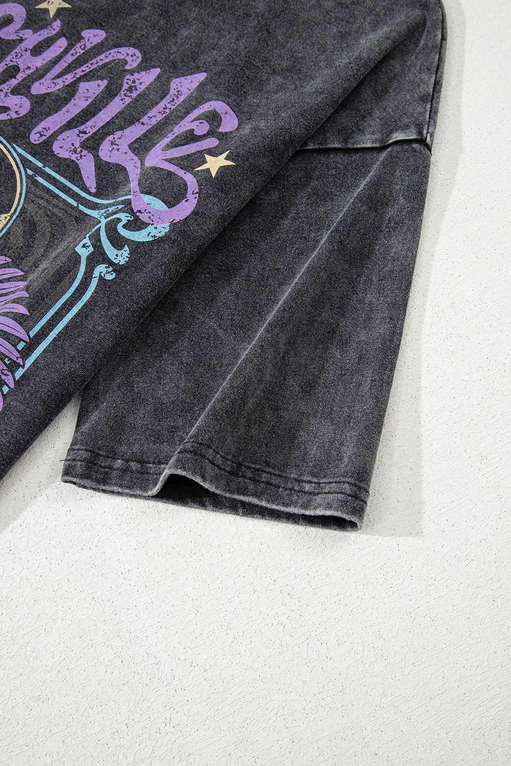 Black Nashville Tennessee Graphic Mineral Washed Vintage Tee