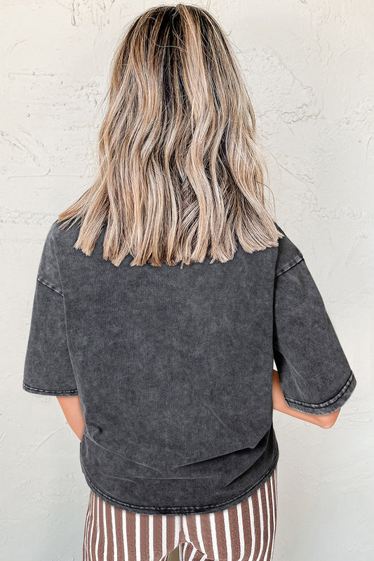 Black Nashville Tennessee Graphic Mineral Washed Vintage Tee