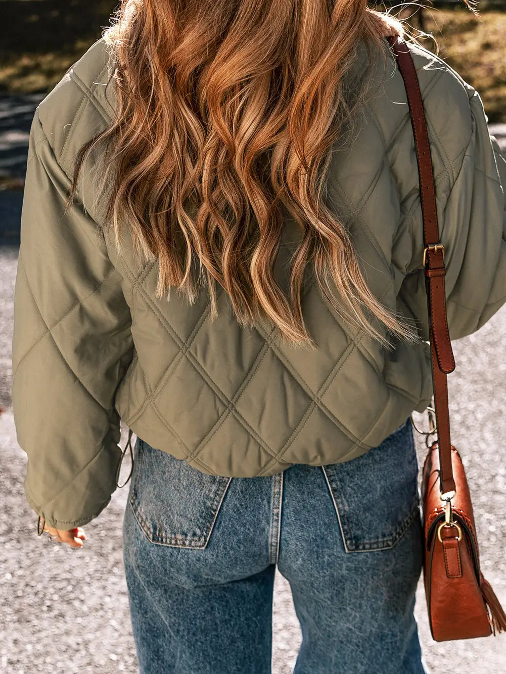 Teddy Collar Quilted Puffer Jacket