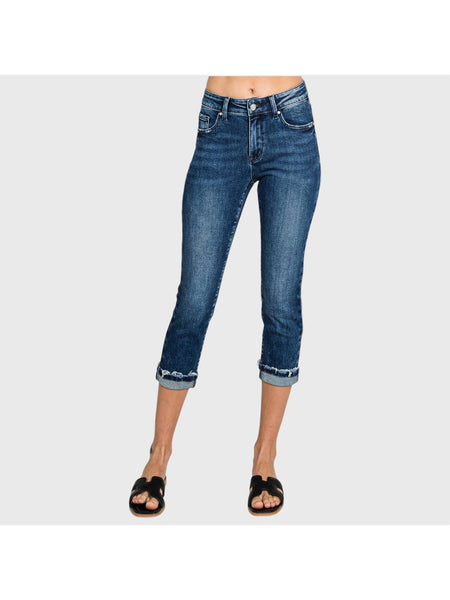 Mid Rise Skinny Capri Jeans