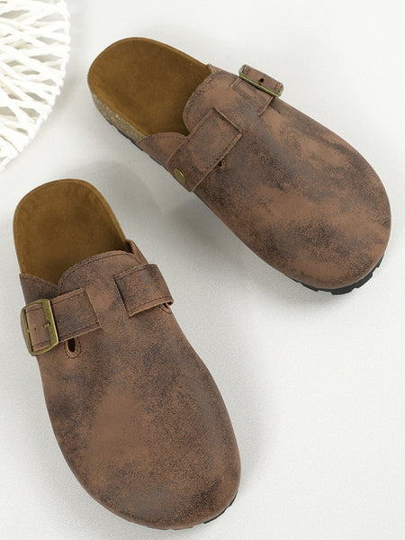 Round Toe Buckle Slip-Ons