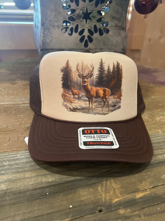 Vintage Deer Scene Cap