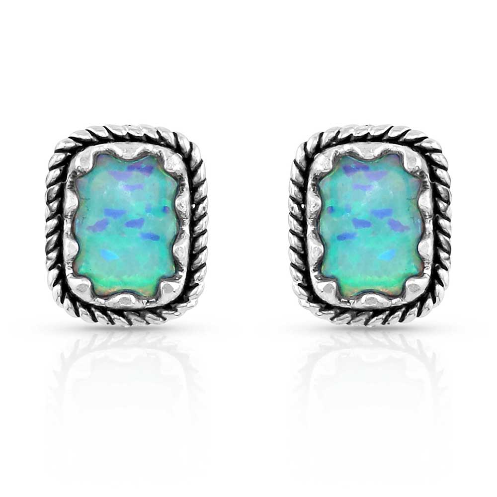 Emerald Pools Silver Earrings