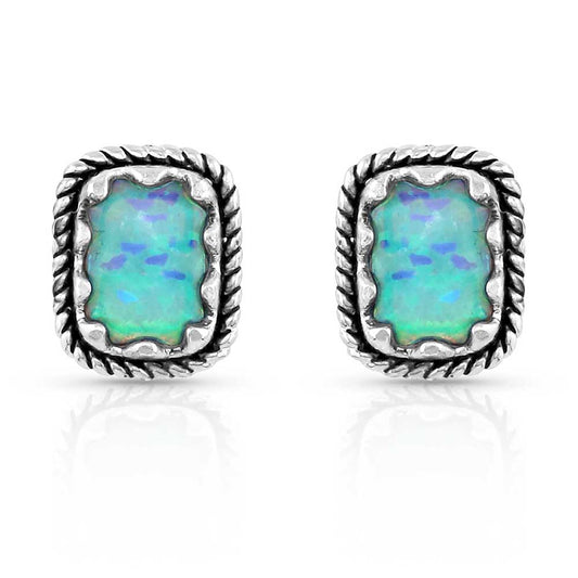 Emerald Pools Silver Earrings