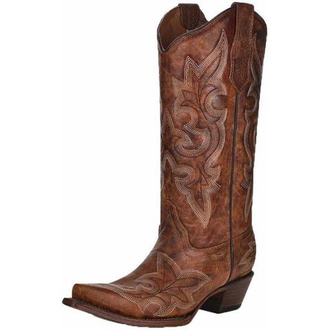 Ladies Circle G Embroidered Snip Toe Cowgirl Boots