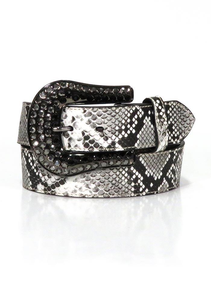 Ladies Snake Print Leather Belt
